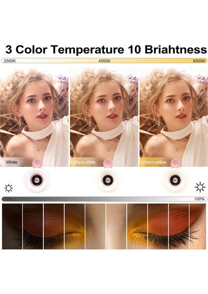 Silhouette LED Telefon Lens Selfie Halka Işık Cep Telefonu Dolgu Işığı Hd Makro Kısılabilir Lamba Güzellik Halka Işığı Gül Altın (Yurt Dışından) fırsatları