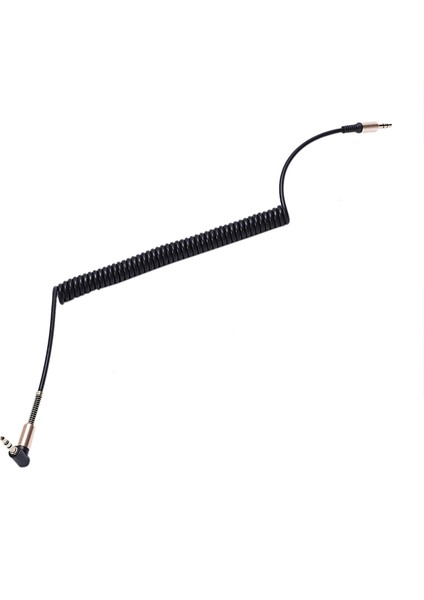 Silhouette 3.5mm Ses Aux Kablosu Jakı 3.5 Jack Altın Kaplama 90 Derece Açılı Ses Kablosu 3.5mm Erkek - Erkek Araba Için Siyah (Yurt Dışından)