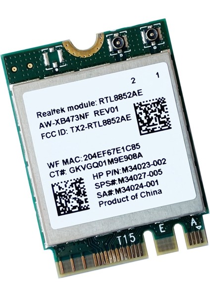 Silhouette 2.4g 5g 802.11AC/AX Kablosuz Modül AW-XB473NF RTL8852AE RTL8852 Wifi 6 -Mımo Ağ Kartı Bluetooth 5.2 Win 10 Için (Yurt Dışından)