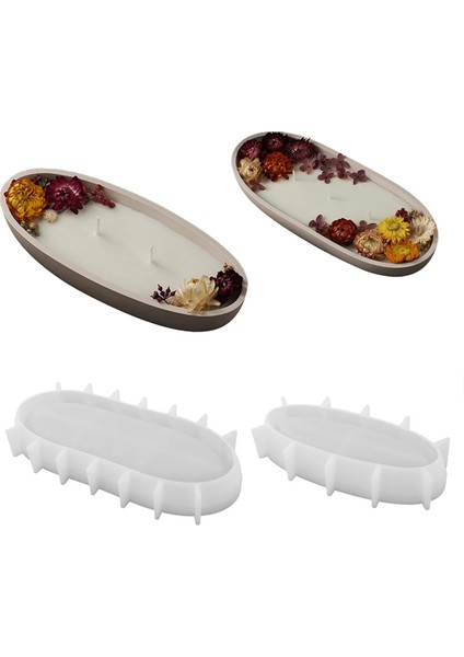 Silhouette 2 Adet Mum Kavanozu Silikon Kalıp Oval Çimento Alçı Saksı Kalıp Beton Balmumu Kutusu Mum Tepsisi Kalıp (Yurt Dışından) fiyatları