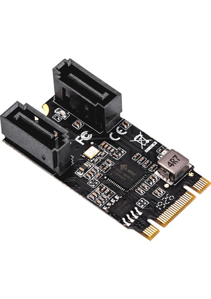 Silhouette M2 Pcıe Nvme SATA6G 2 Bağlantı Noktası Sata Iıı 6 Gb/s M.2 22X42 M Anahtar ve B Anahtar Denetleyici Adaptör Kartı JMB582 (Yurt Dışından)