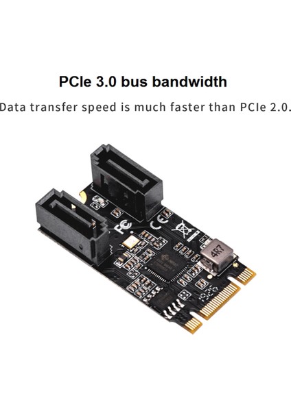 Silhouette M2 Pcıe Nvme SATA6G 2 Bağlantı Noktası Sata Iıı 6 Gb/s M.2 22X42 M Anahtar ve B Anahtar Denetleyici Adaptör Kartı JMB582 (Yurt Dışından)