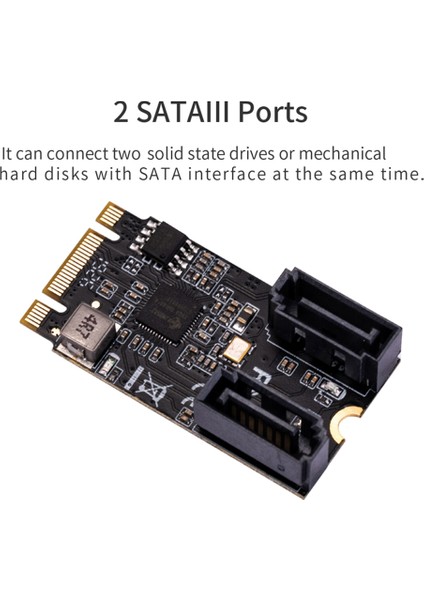 Silhouette M2 Pcıe Nvme SATA6G 2 Bağlantı Noktası Sata Iıı 6 Gb/s M.2 22X42 M Anahtar ve B Anahtar Denetleyici Adaptör Kartı JMB582 (Yurt Dışından)