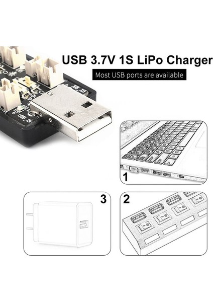 Silhouette 1s Lipo Pil USB Şarj Cihazı 3.7V/4.20V 6 Kanal 1s Lipo Şarj Cihazı Mikro-Jst 1.25 Jst-Ph 2.0 Mcx Mcpx Konnektörleri (Yurt Dışından)