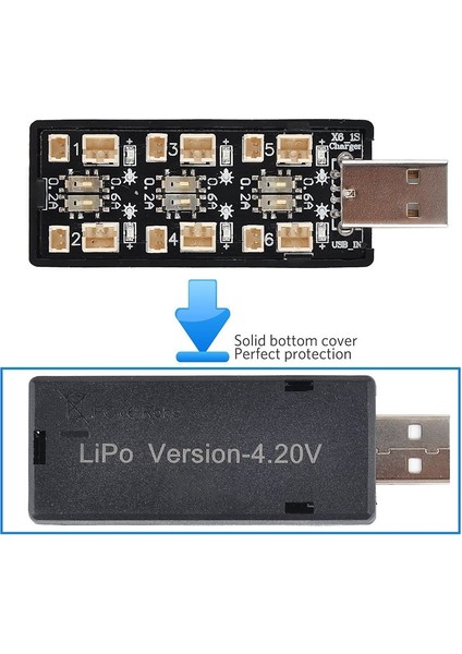 Silhouette 1s Lipo Pil USB Şarj Cihazı 3.7V/4.20V 6 Kanal 1s Lipo Şarj Cihazı Mikro-Jst 1.25 Jst-Ph 2.0 Mcx Mcpx Konnektörleri (Yurt Dışından)