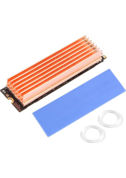 M.2 Soğutucu Saf Bakır Nvme M2 2280 SSD Dıy 7 Yüzgeçleri Soğutucu Termal Pedli Masaüstü Bilgisayar Için (2 Adet) (Yurt Dışından)