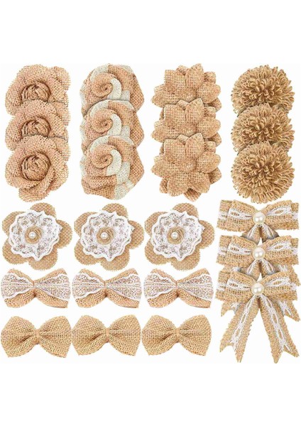 SILHOUETTE72 Adet 1 Takım Çuval Bezi Çiçek Vintage El Yapımı Keten Malzemeler Çiçek Dekorasyon Düğün Noel Dıy Için (Yurt Dışından) fiyatları