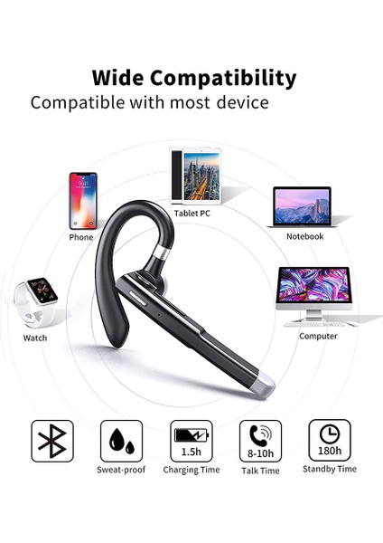 Silhouette Ofis/sürüş Için Kablosuz Bluetooth Kulaklık Eller Serbest Tek Kulak Kulaklık Gürültü Önleyici Mikrofon (Yurt Dışından) fiyatları