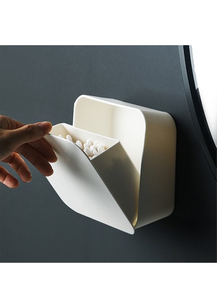 Silhouette Traceless Duvara Asılı Mühürlü Toz Geçirmez Banyo Saklama Kutusu Pamuklu Çubukla Çöp Torbası Kağıt Havlu Saklama Kutusu (Yurt Dışından)