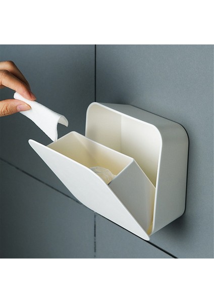Silhouette Traceless Duvara Asılı Mühürlü Toz Geçirmez Banyo Saklama Kutusu Pamuklu Çubukla Çöp Torbası Kağıt Havlu Saklama Kutusu (Yurt Dışından)