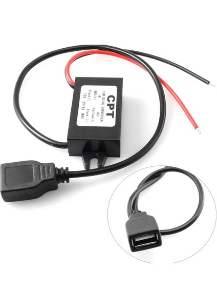 Araç Güç Dönüştürücü Dc 12V - 5V 3A Gerilim Dönüştürücü, Telefon Şarjı Için Tek USB Adaptör Konnektörleri ile Araç Ses (Yurt Dışından)