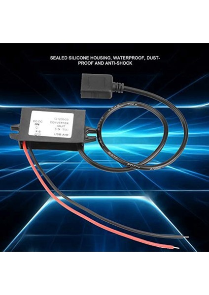 Araç Güç Dönüştürücü Dc 12V - 5V 3A Gerilim Dönüştürücü, Telefon Şarjı Için Tek USB Adaptör Konnektörleri ile Araç Ses (Yurt Dışından)