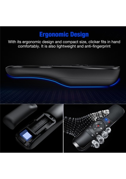 Silhouette Powerpoint / Dizüstü Bilgisayar / Bilgisayar Için Air Mouse ile 2.4g Kablosuz Sunucu Işaretçisi USB Sunum Uzaktan Kumandası (Yurt Dışından)
