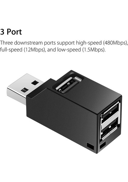 Silhouette 2 Adet 3-Port USB Hub Mini Usb3.0 Yüksek Hızlı Hub Dağıtıcı Kutusu Pc Dizüstü Bilgisayar Için U Disk Cep Telefonu Kart Okuyucu (Yurt Dışından)