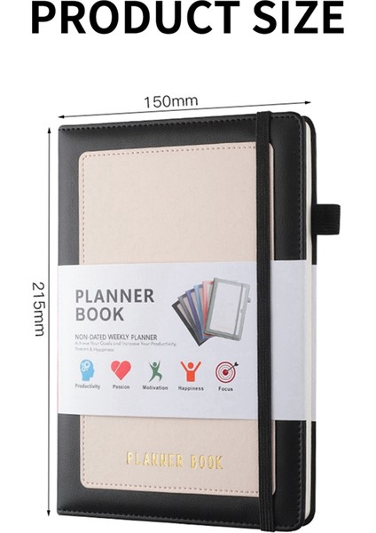 Silhouette Week Planner 2024 Pu Kapaklı Defter, Orta (A5) Ciltli, 5.9x8.4 Inç Gri (Yurt Dışından)