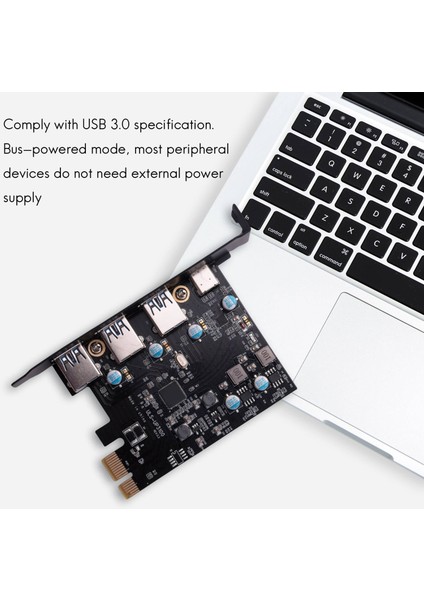 Pcı-E - Usb3.0+Tip C Genişletme Kartı (Pcıe Kartı)Windows Ox Için Süper Hızlı USB 3.0 Pcı Genişletme Kartı ile 3 Bağlantı Noktası (Yurt Dışından)