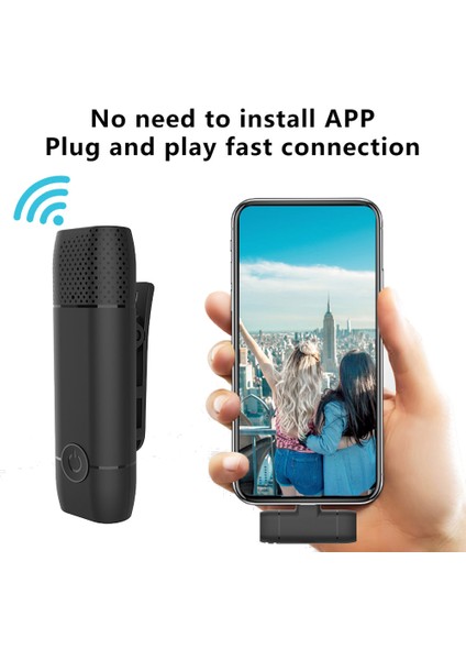 Silhouette Android Telefon Için Ses Video Kaydı/oyun/canlı Yayın Için Kablosuz Yaka Mikrofonu Tip-C Mini Mikrofon (Yurt Dışından)