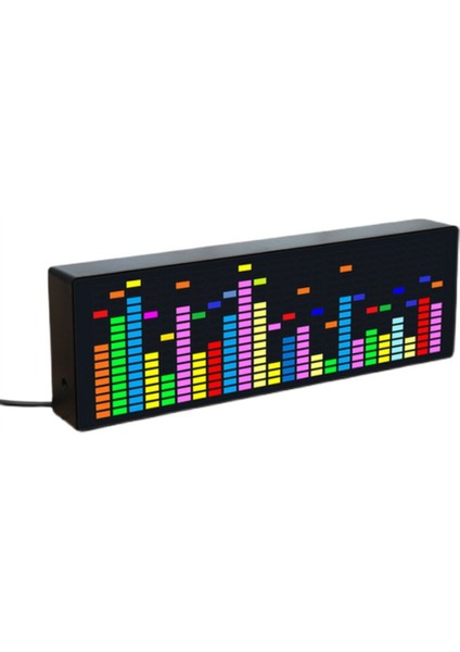 Silhouette LED Müzik Spektrum Ritim Işıkları Ses Sensörü 1624 Rgb Saat Göstergeli Atmosfer Seviyesi Göstergesi (Tel Kontrolü) (Yurt Dışından)