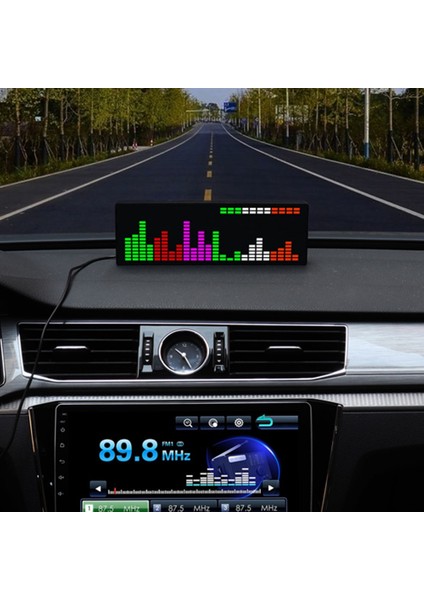Silhouette LED Müzik Spektrum Ritim Işıkları Ses Sensörü 1624 Rgb Saat Göstergeli Atmosfer Seviyesi Göstergesi (Tel Kontrolü) (Yurt Dışından)