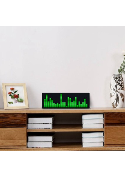 Silhouette LED Müzik Spektrum Ritim Işıkları Ses Sensörü 1624 Rgb Saat Göstergeli Atmosfer Seviyesi Göstergesi (Tel Kontrolü) (Yurt Dışından)
