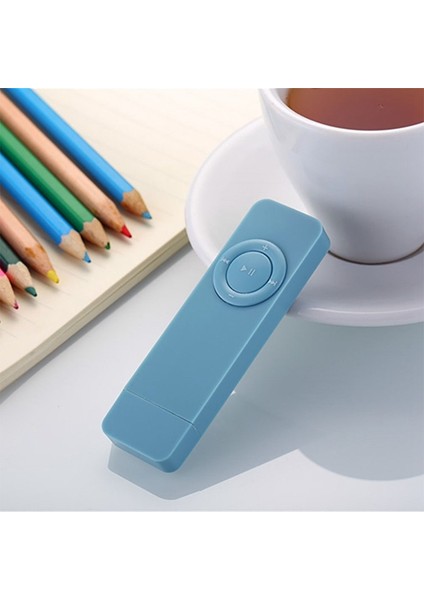 Silhouette Taşınabilir USB Spor U Disk Mini Mp3 Müzik Çalar Desteği 32GB Tf Kart (Mavi) (Yurt Dışından)