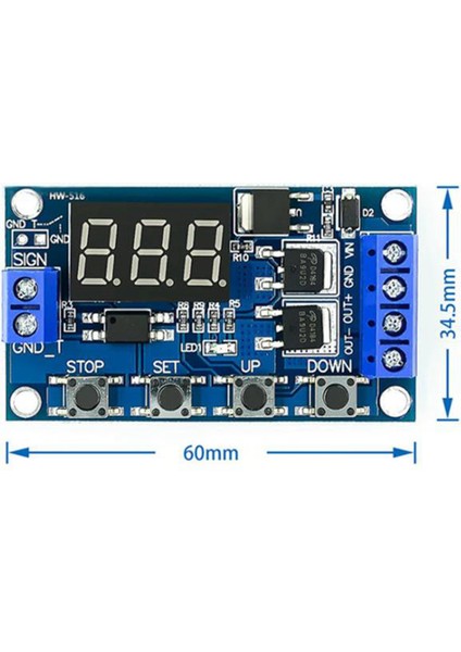 Silhouette 2 Adet DC12-24V Çift Mos Dijital Zaman Geciktirme Rölesi Tetik Döngüsü Zamanlayıcı Gecikme Anahtarı Devre Zamanlama Kontrol Modülü (Yurt Dışından)