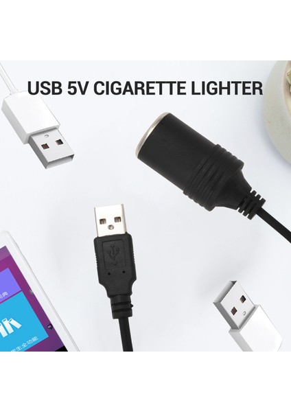 Silhouette USB 5V - 12V Araç Çakmak Soketi Güç Dişi Dönüştürücü Adaptör Kablosu (Yurt Dışından)