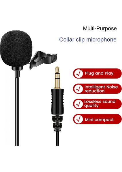 Silhouette Çok Yönlü Mikrofon 3.5mm Yaka Kravat Klipsi Mikrofonlar Mini Ses Mikrofon Kamera Bilgisayar Dizüstü Telefon Için (Yurt Dışından)