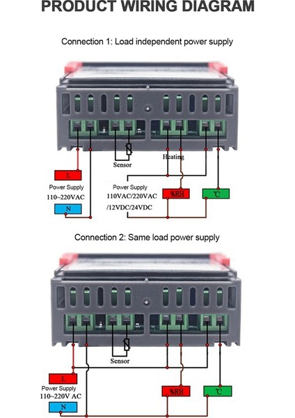 Silhouette Dc 12V Çift Dijital Termostat Sıcaklık Nem Kontrolü Termometre Higrometre Kuluçka Denetleyicisi STC-3028 (Yurt Dışından)