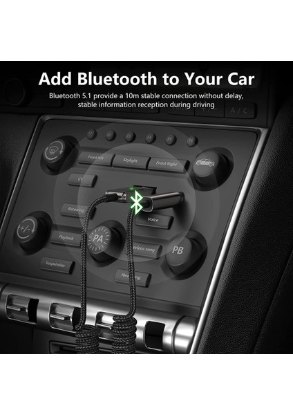 Silhouette Aux - Bluetooth 5.1 Adaptörü 3,5 mm Bluetooth Alıcısı, Dahili Mikrofon, Araç Hoparlörleri ve Ev Ses Sistemleri Için (Yurt Dışından)