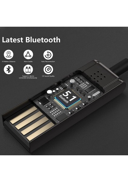 Silhouette Aux - Bluetooth 5.1 Adaptörü 3,5 mm Bluetooth Alıcısı, Dahili Mikrofon, Araç Hoparlörleri ve Ev Ses Sistemleri Için (Yurt Dışından)