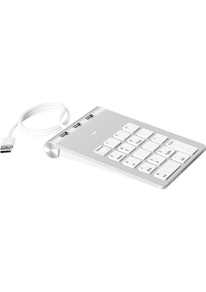 Silhouette Mini Sayısal Tuş Takımı Klavye 18 Tuşları Sayısal Tuş Takımı Numpad Numarası Pad ile 3 Portlu USB Hub Dizüstü Masaüstü Bilgisayar Için (Yurt Dışından)