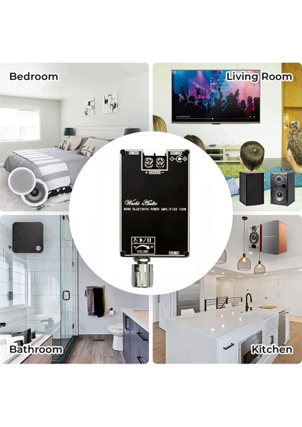 Silhouette Mono 100W Bluetooth Ses Amplifikatörü Kartı, Tws Kutusu Fonksiyonu ile TPA3116D2 Bt5.1 Stereo Ses Modülü DC7-24V -1001B (Yurt Dışından)