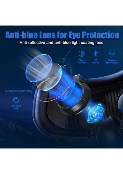 Silhouette Tam Ekran Sanal Gerçeklik 3D Gözlük Vr Seti 3D Sanal Gerçeklik Gözlüğü, Gamepad ile Ayarlanabilir (Yurt Dışından)