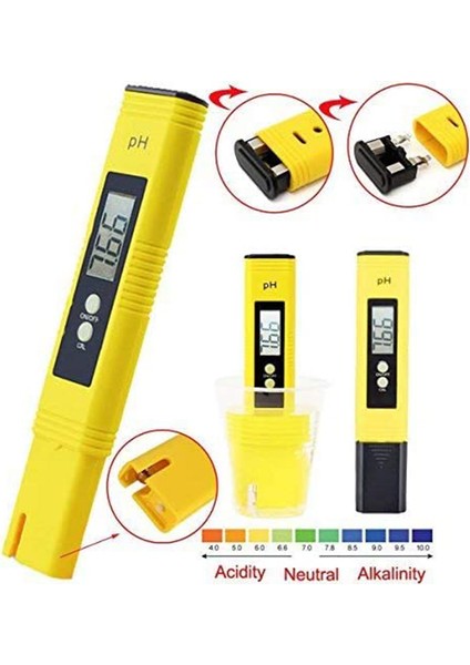 Silhouette Ph Ölçer Test Cihazı Dijital Ph Ölçer 0.01 Ph Su Kalitesi Testi Mutfak, Akvaryum, Havuz, Laboratuvar Için Dijital Test Cihazı (Yurt Dışından) fiyatları