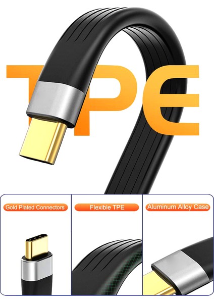Silhouette 4K Usb-C 3.1 Gen 2 Kablo 10G Emark Çip Kısa Tip C Usb-C - Usb-C Video Senkronizasyon Şarj Kablosu Pd 60W 4K Video (Yurt Dışından) modelleri