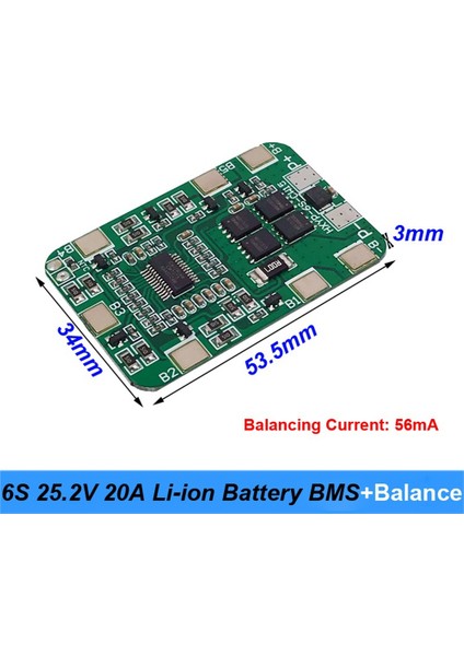 Silhouette 25V Tornavida ve 24V Pil Paketi Kullanımı Için Dengelemeli 6s 25.2V 20A Bms Lityum Pil Kartı (Yurt Dışından)