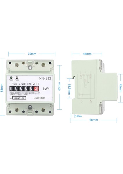 Silhouette Elektrikli Tek Fazlı Iki Telli Ac 220V 100A Enerji Ölçer Kwh Sayacı Tüketimi Analog Elektrik Wattmetre(B) (Yurt Dışından)