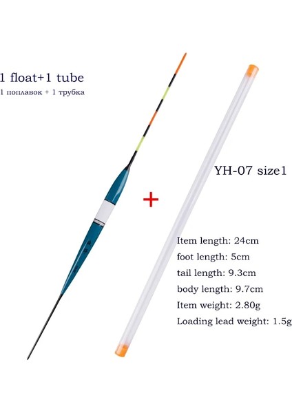Yh-07 Boyut 1 Stil 1 Parça Elektrikli Balıkçılık Şamandıraları + 1 Şamandıra Tüpü Balsa Gece Aydınlık Bobber Tatlı Su Şamandırası Sığ Su Pilsiz Mücadele (Yurt Dışından)