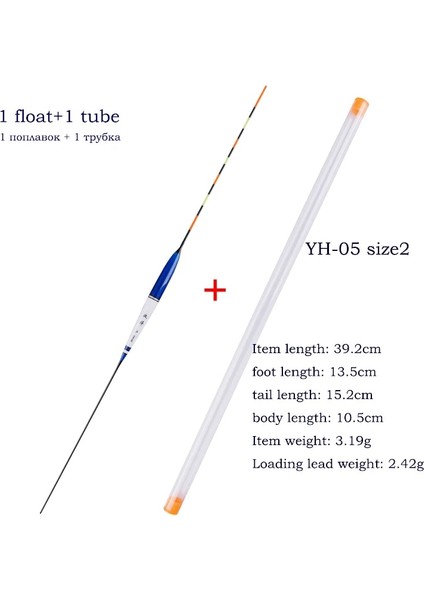 Yh-05 Boyut 2 Stili 1 Parça Elektrikli Balıkçılık Şamandıraları + 1 Şamandıra Tüpü Balsa Gece Aydınlık Bobber Tatlı Su Şamandırası Sığ Su Pilsiz Mücadele (Yurt Dışından)