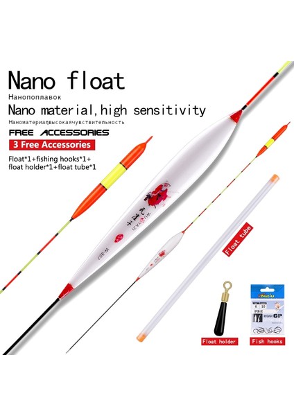 W-805 Stili 1 Adet Nano Balıkçılık Şamandıra + 1 Şamandıra Tüpü + 1 Şamandıra Koltuk Dikey Şamandıra Göl Nehir Balıkçılık Bobber Sazan Kalın Kuyruk Boya Balıkçılık Aracı Mücadele (Yurt Dışından) modelleri