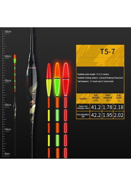 T5-08 Stili 2021 Yeni Balıkçılık Yüzen Balık Isırığı Otomatik Hatırlatma Renk Değişimi Akıllı LED Balıkçılık Ultra Kalın Kuyruk Elektronik Işıklı Şamandıra (Yurt Dışından) modelleri
