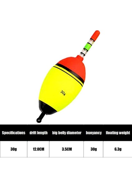 30G Tarzı Eva Balıkçılık Gece Balıkçılık Şamandıra Deniz Balıkçılığı Için Büyük Göbek Şamandıra Sazan Balık Takımı Yüksek Esneklik Açık Balıkçılık Aksesuarları (Yurt Dışından)