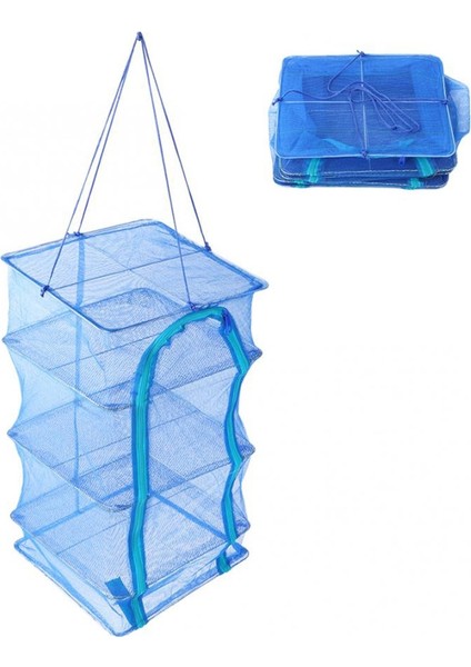 35X35X65CM Tarzı Katlanabilir 4 Katlı Kurutma Ağı Balık Ağı Kurutma Rafı Asılı Sebze Balık Yemekleri Kurutma Ağı 35 x 35 x 65CM Pe Askı Balık Ağı (Yurt Dışından) fırsatları