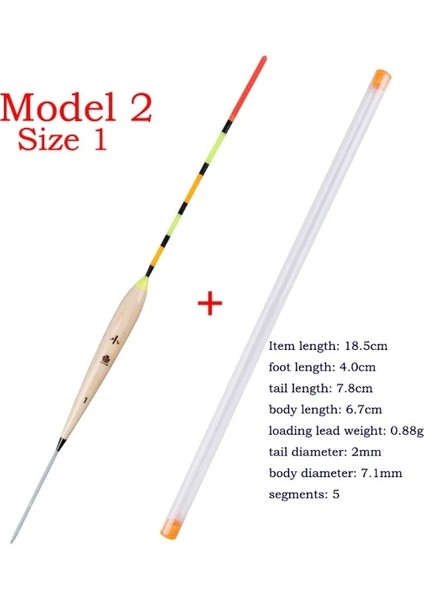 Model2 Size1 1 Parça Stili 1 Parça Tatlı Su Balıkçılık Şamandıra + 1 Parça Hediye Tüpü Sığ Su Balsa Bobber Crucian Şamandıra Balıkçılık Takımları Araçları Aksesuarları (Yurt Dışından)