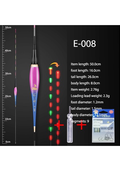 E-008 1 Parça Tarzı 1 Adet Kompozit Nano Balıkçılık Şamandıra + 1 Cr Şamandıra Tüpü + 1 Çanta Kanca + 1 Şamandıra Koltuk Renk Değiştirilebilir Şamandıra Duyarlı Kararlı Bobber Aracı (Yurt Dışından)