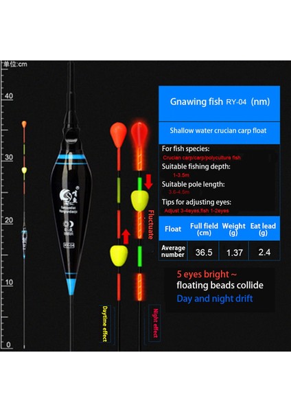 Ry-04 Stili Elektronik Balık Tutma Şamandıraları Göz Alıcı Boncuk Yüzen Top Kayma Sürüklenme Tüpü Şamandıra Nano Bobber Uzun Kuyruk LED Işık Şamandıra Strike (Yurt Dışından)