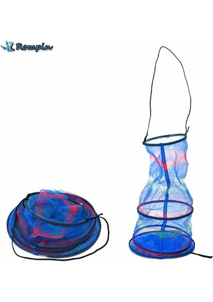 25*65 cm Mini Balıkçılık Sepeti Üç Katmanlı Katlanabilir Renkli Hafif Taşınabilir Yengeç Istakoz Karides Balık Depolama Cağlık Ağı (Yurt Dışından)