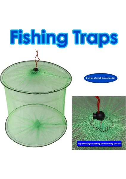 No.1 Tarzı Katlanır 2 Katmanlı Çerçeve Naylon Örgü Ağları Yengeç Crawdad Karides Minnow Yem Tuzağı Döküm Balık Ağı Balıkçılık Tuzağı Net Balık Aksesuarları (Yurt Dışından)