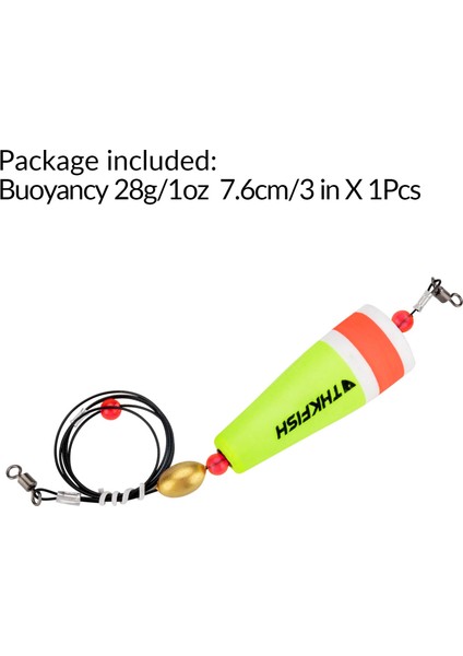 28G Sarı Stil Thkfish Köpük Balıkçılık Şamandıra Şamandıra Kayma Şamandıra Flotador Bobber Carolina Rig Olta Takımı 28G 35G 40G (Yurt Dışından)